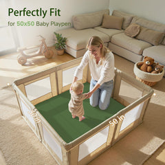 TODIBY PU leather play mat, non-toxic surface keeps spills easy to wipe