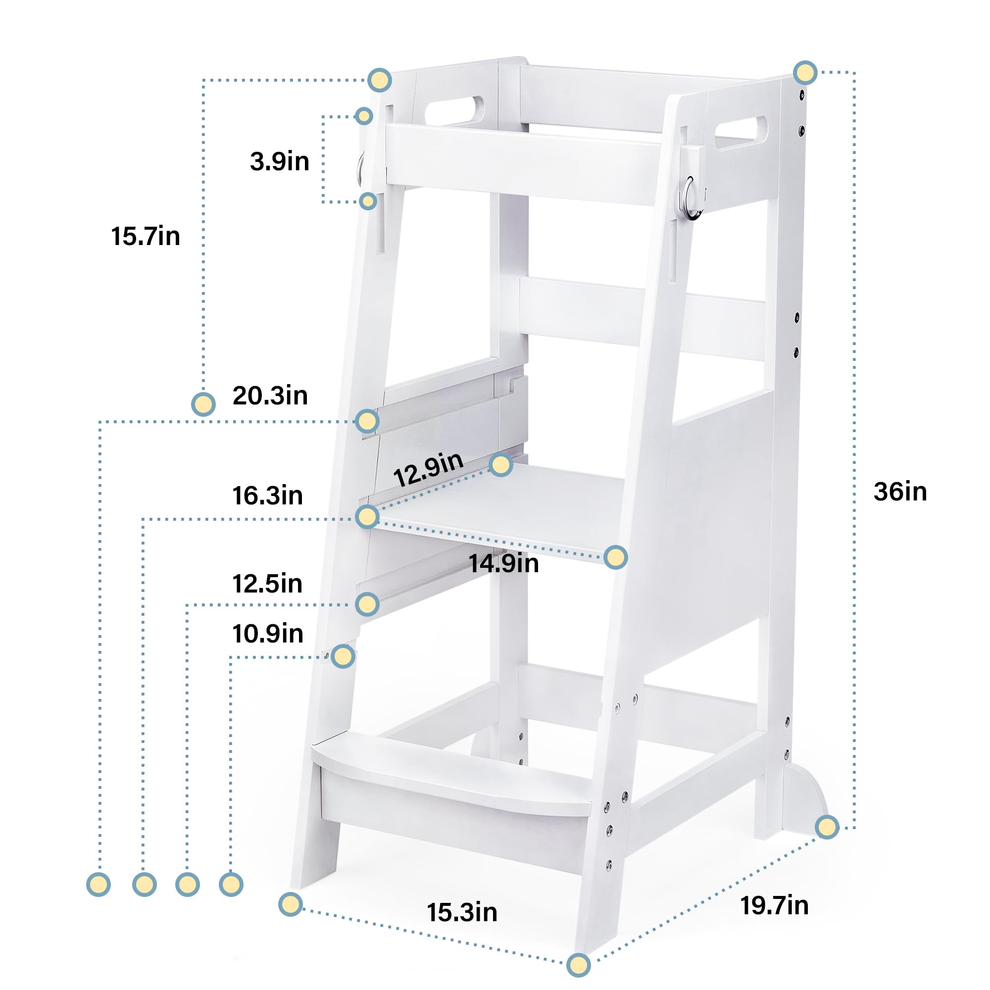 TOETOL Bamboo Toddler Step Stool two-level foot pedal supports height versatility
