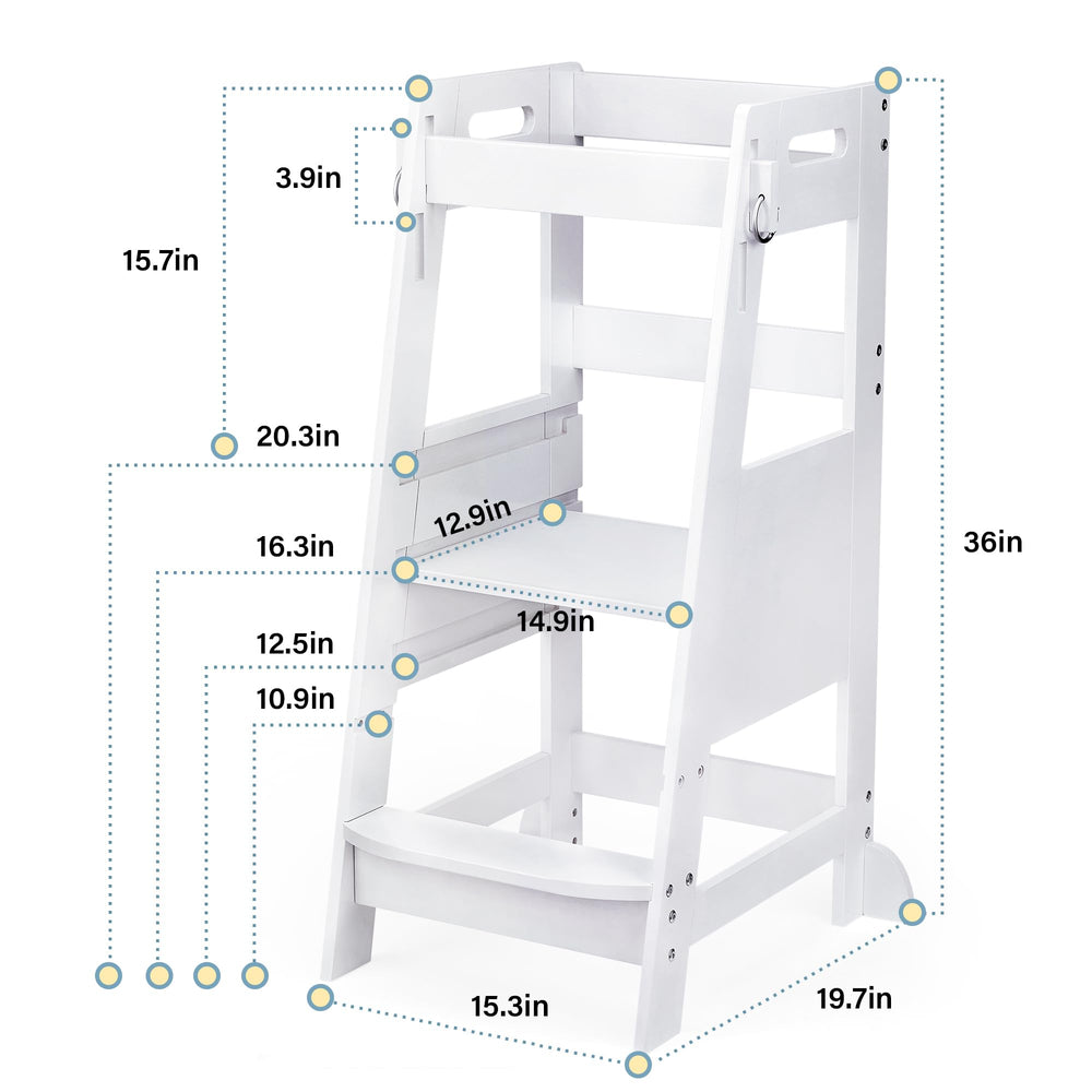 TOETOL Bamboo Toddler Step Stool two-level foot pedal supports height versatility