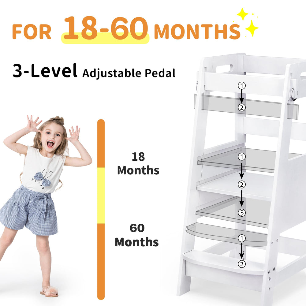 TOETOL Bamboo Toddler Step Stool easy to assemble and move between rooms