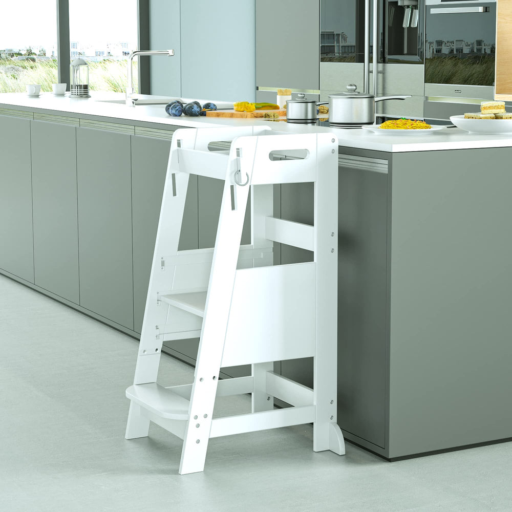 TOETOL Bamboo Toddler Step Stool versatile for kitchen, bathroom, and dining areas