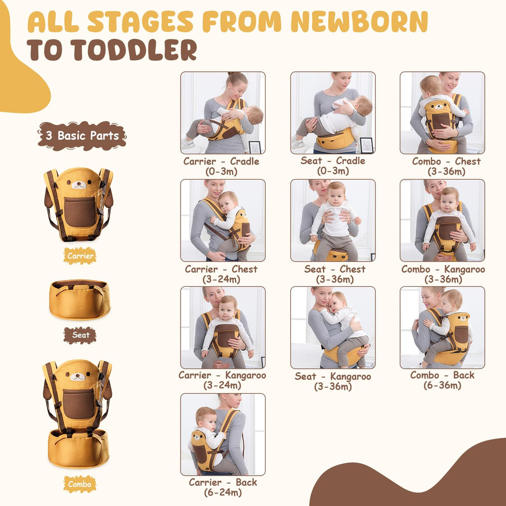 TOFFCAEA adjustable shoulder straps for a comfortable fit for both parents