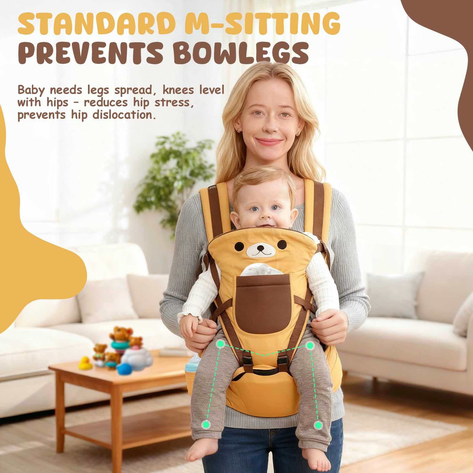 TOFFCAEA breathable fabric keeps baby comfortable and parent cooler