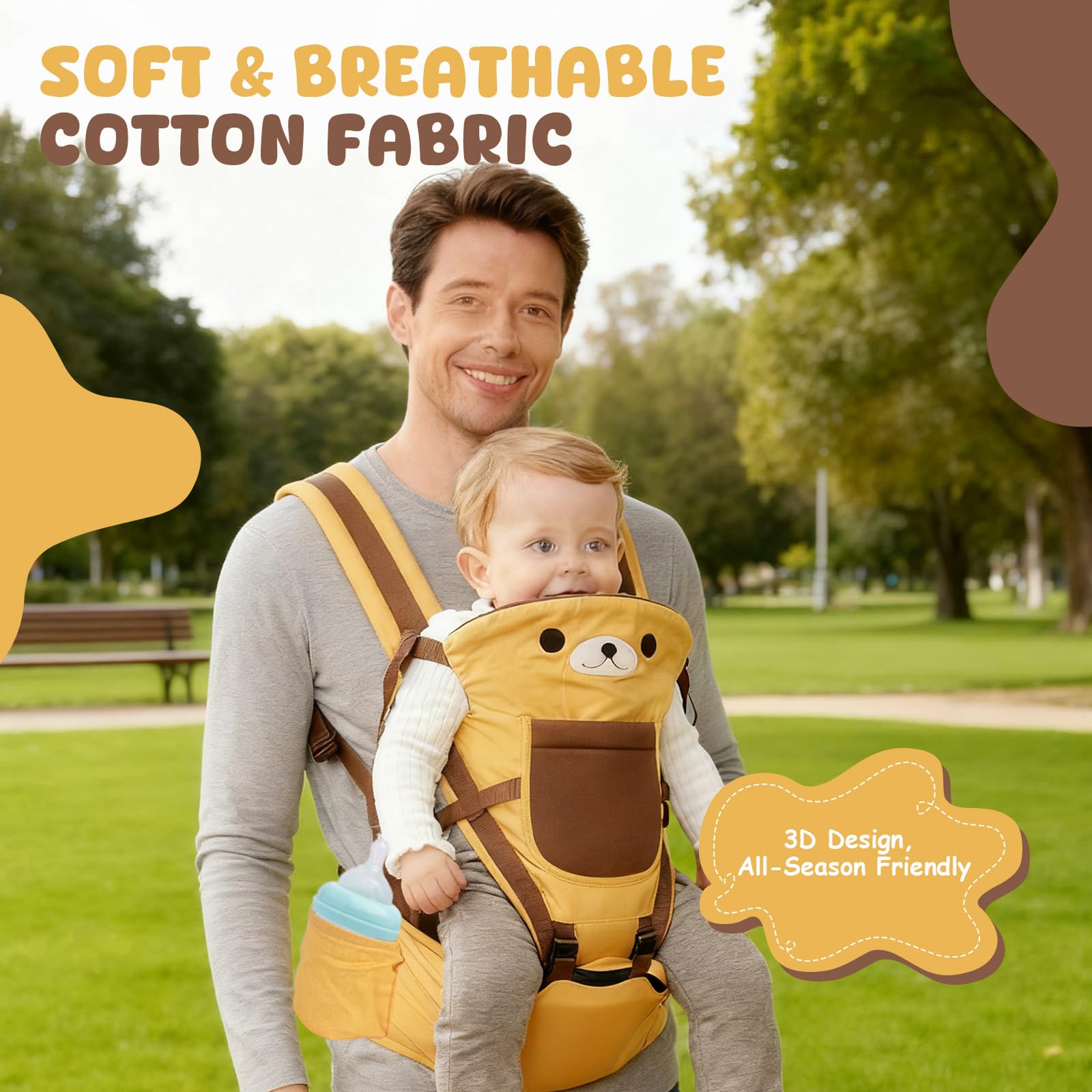 TOFFCAEA storage pocket and water bottle holder for on-the-go convenience