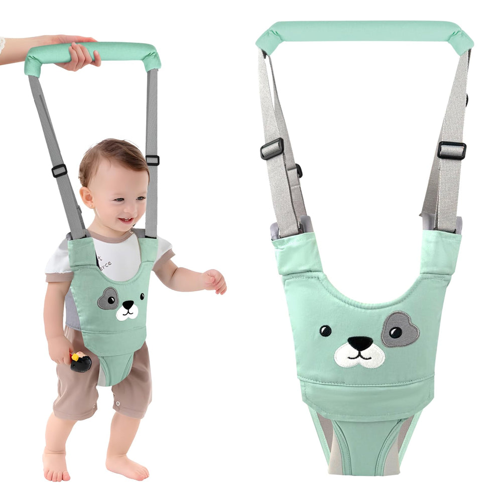 TOFFCAEA baby walking harness in green puppy image shows confident early steps