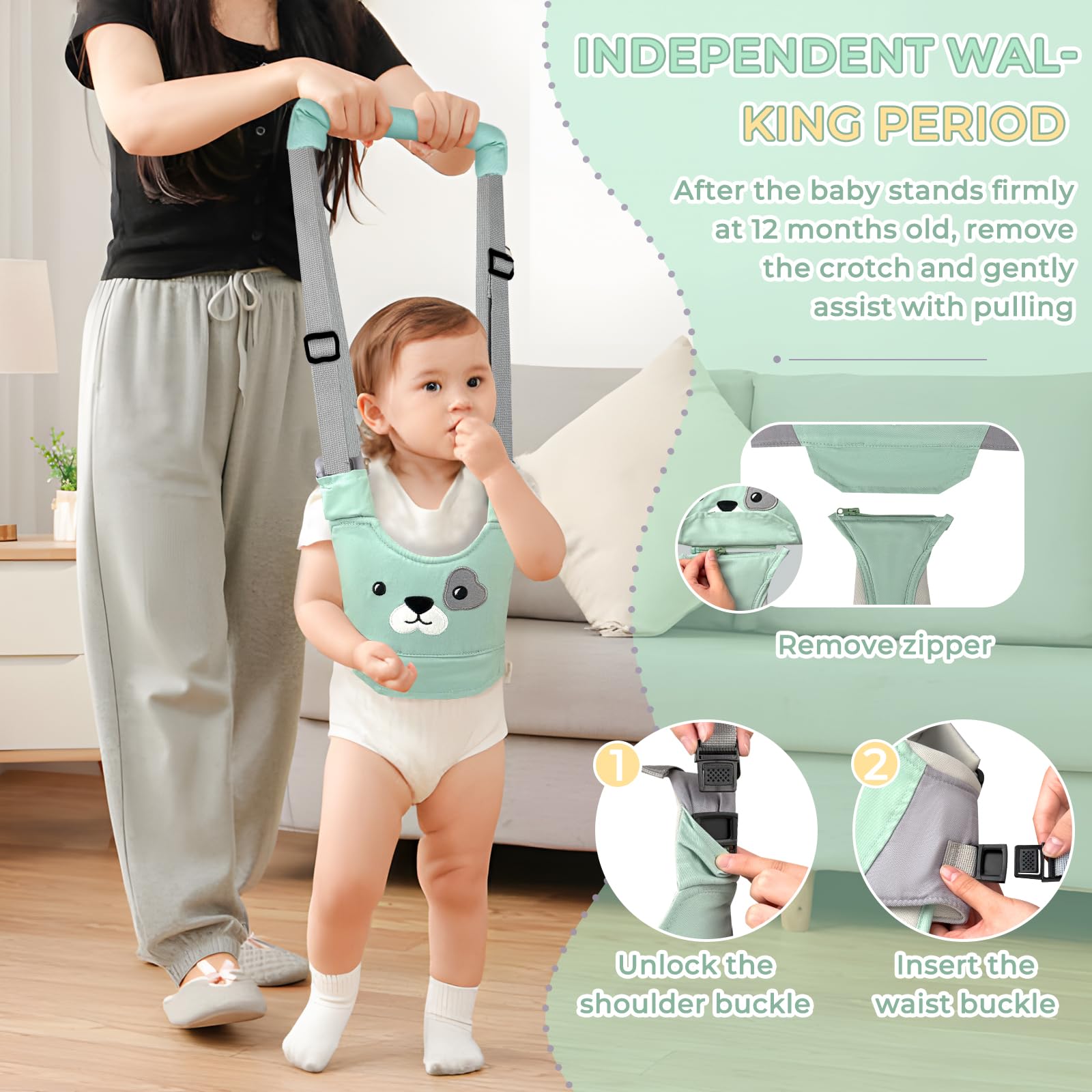 TOFFCAEA harness in use demonstrates gentle, hands-free guidance
