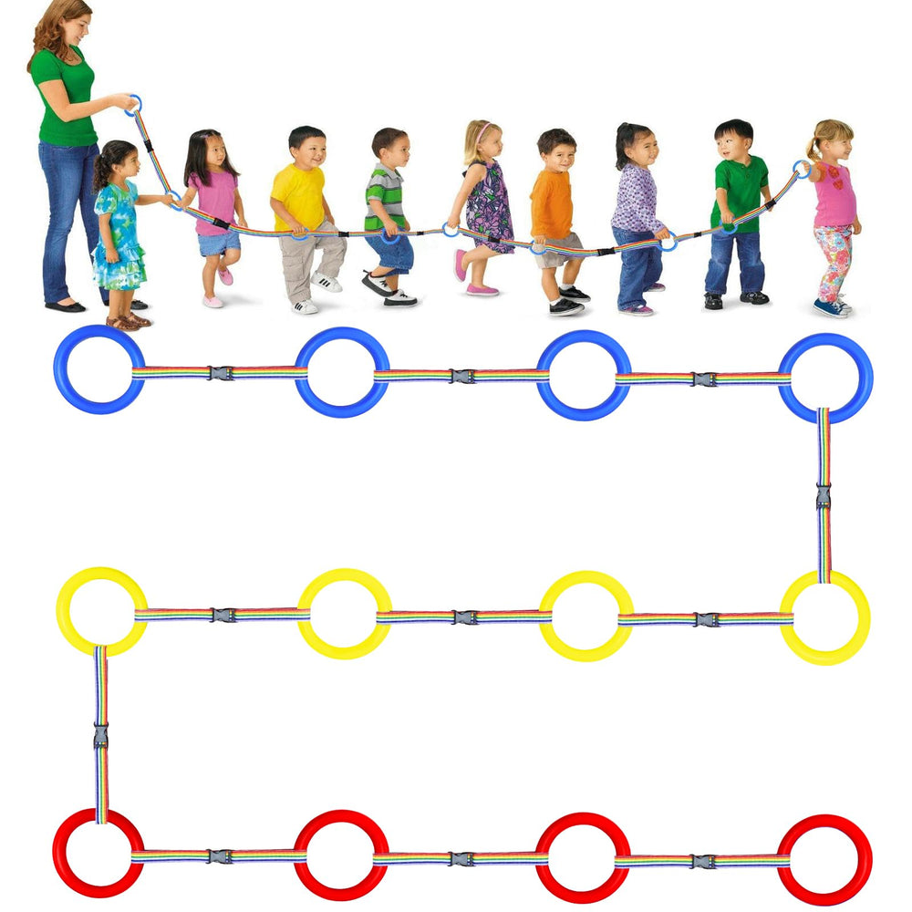 TOFFCAEA safety walking rope with 12 rings keeps preschool lines orderly and visible.