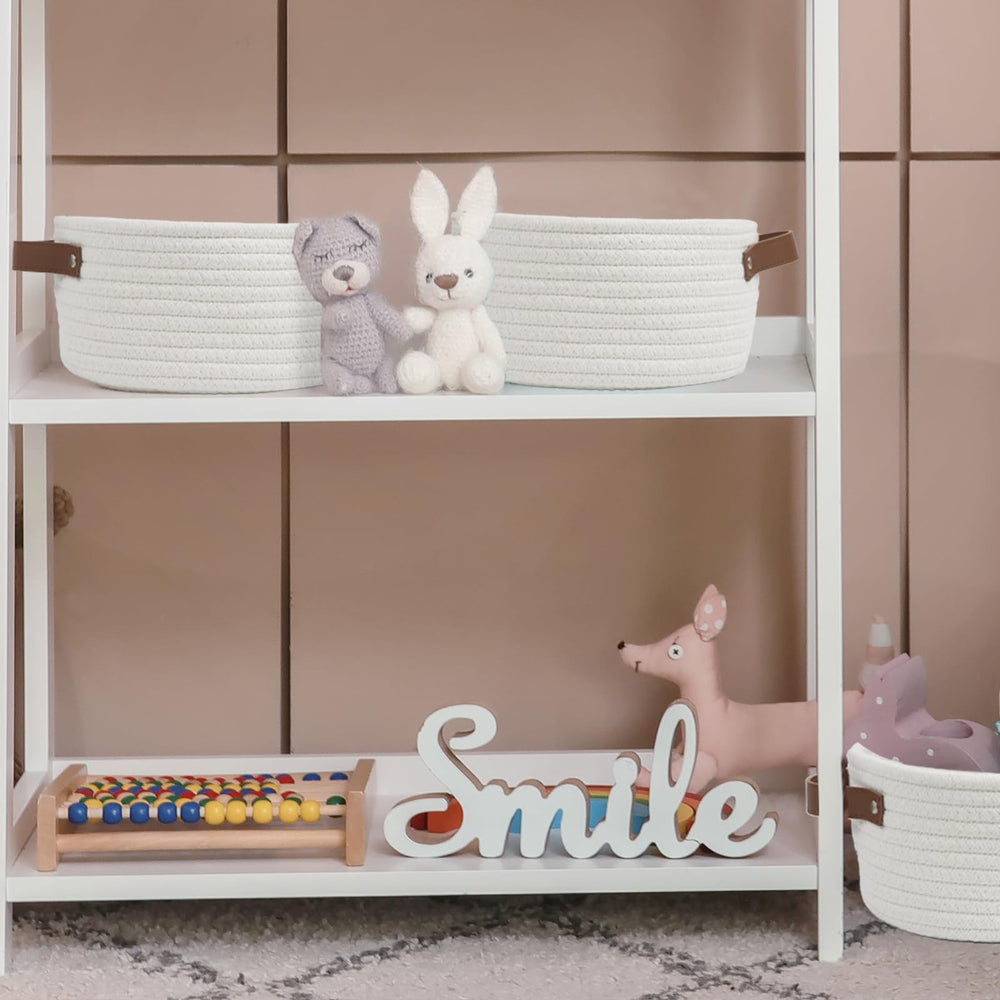 Togous mini cotton rope storage bin neatly on a shelf