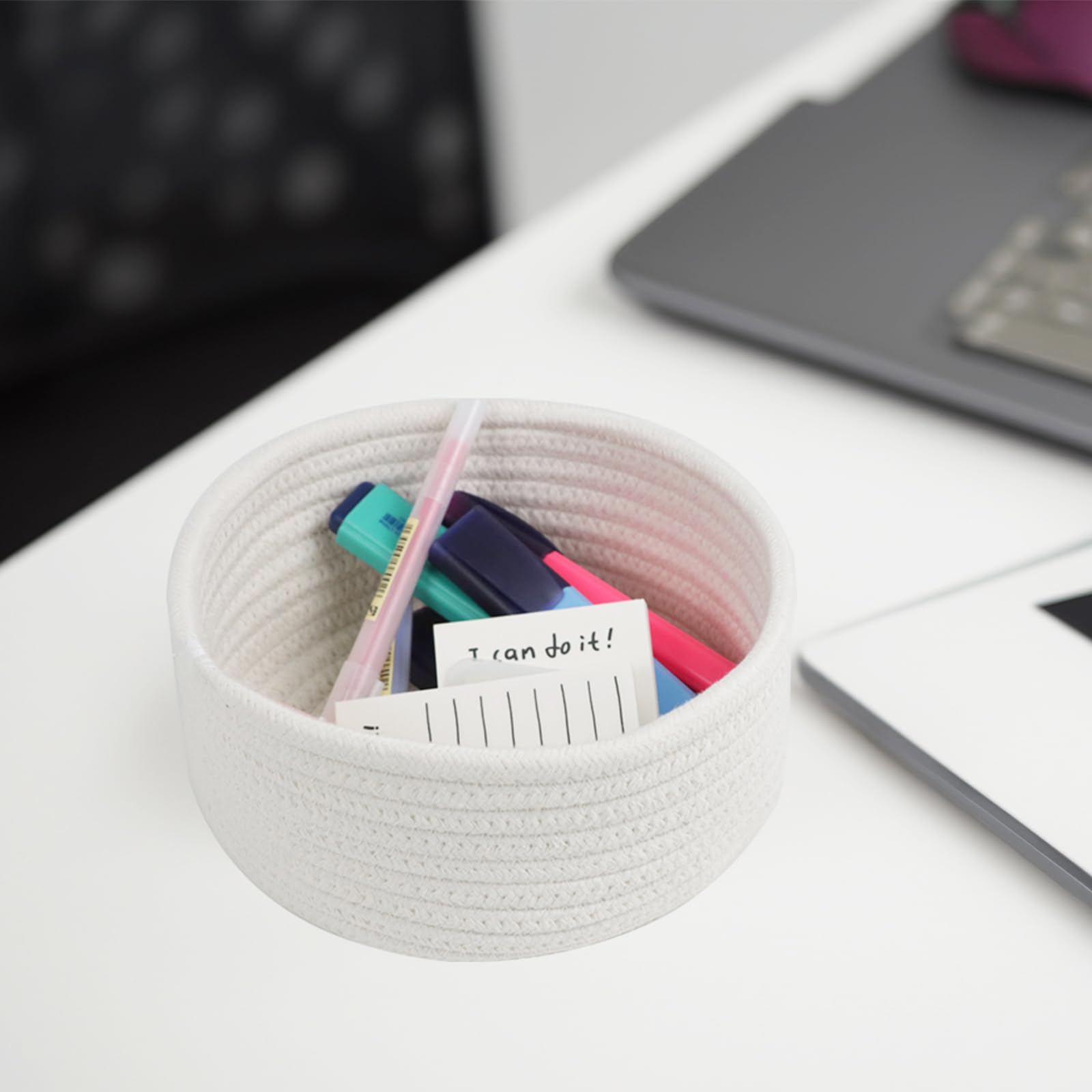 Togous small basket in nursery setup, soft cotton rope storage.