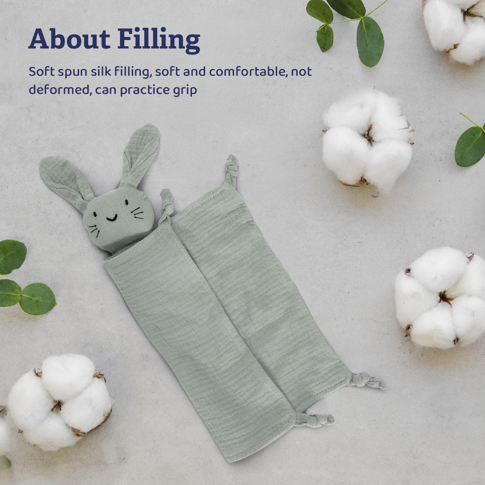 TOHARA 11x11 inch lightweight lovey is easy for tiny hands to grab.