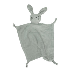 TOHARA bunny lovey organic cotton muslin for gentle, breathable baby comfort.