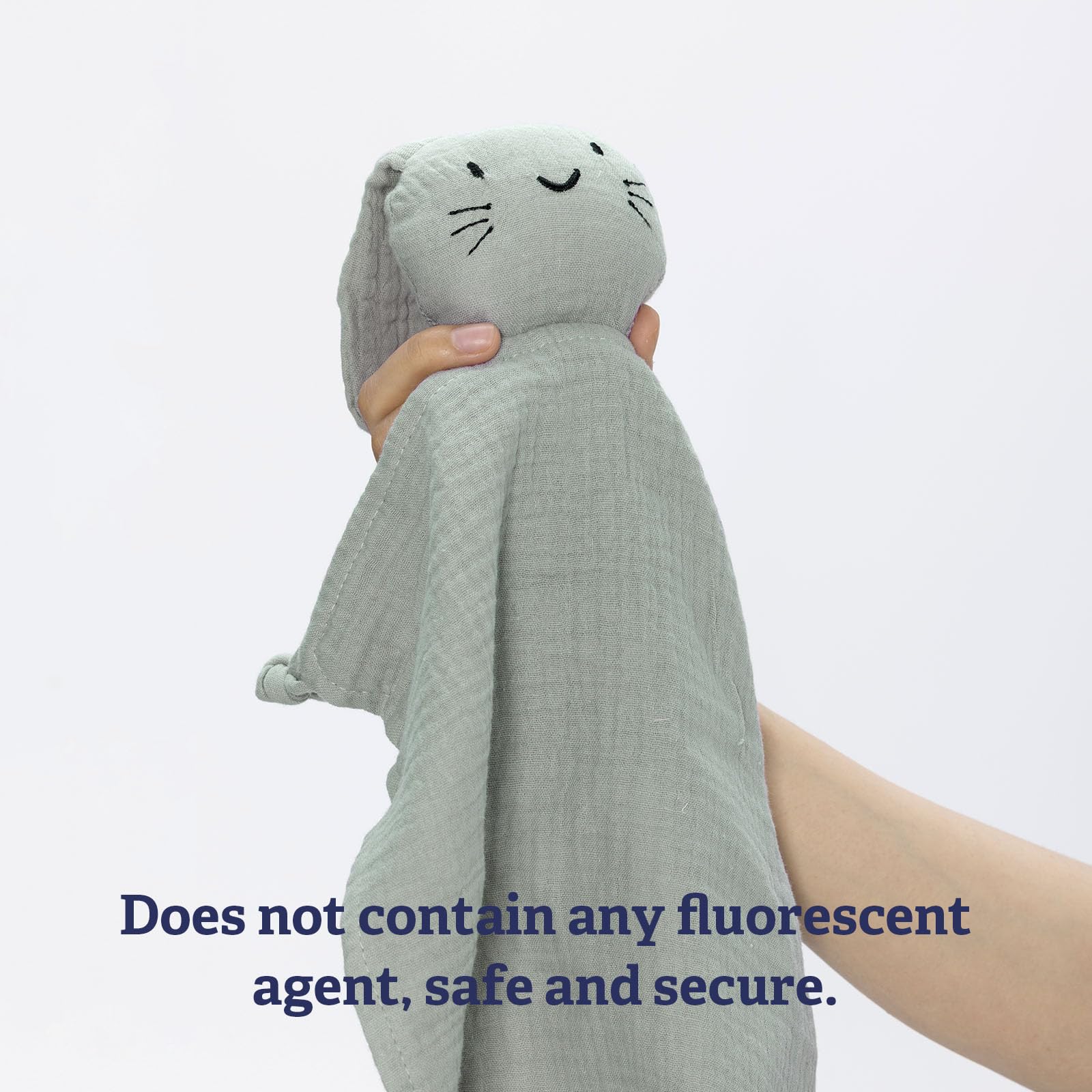 TOHARA bunny lovey embroidered design offers safe, comforting daily use.