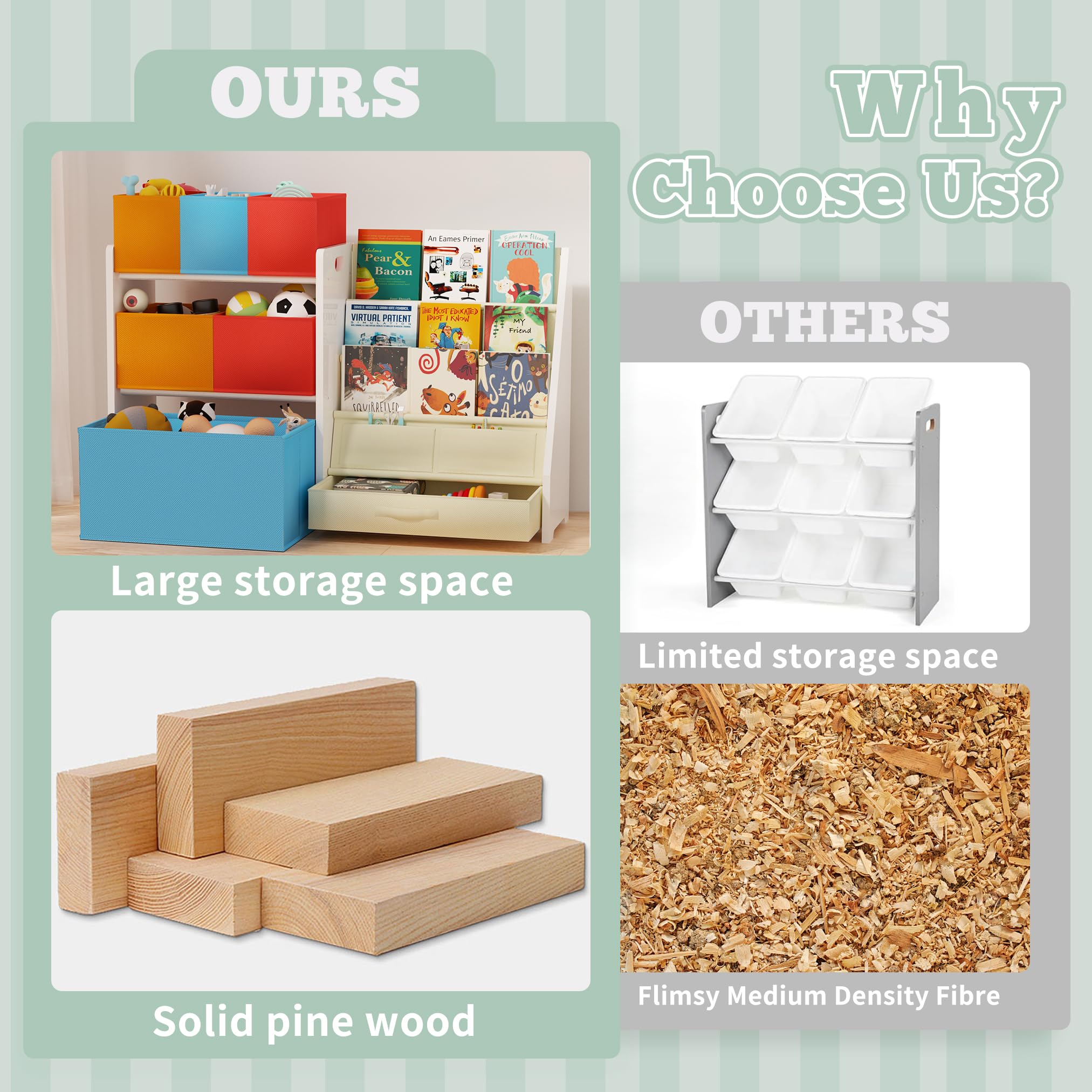Tohiasen space-saving design helps keep play areas tidy and functional.