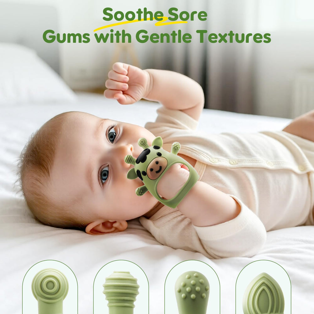 TOHIBEE easy-clean teether is dishwasher-safe for busy caregivers