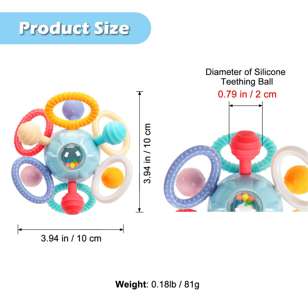 TOHIBEE Montessori teething toy compact and portable for diaper bag trips.