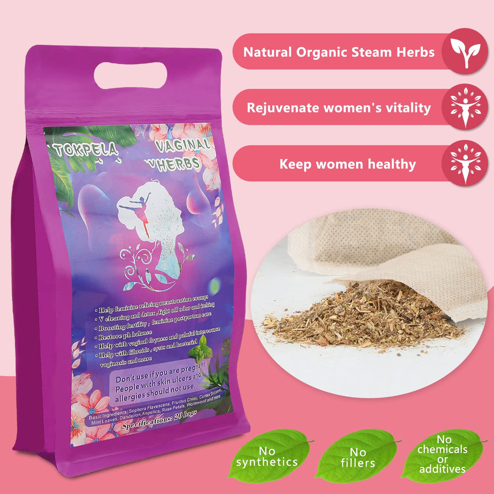 TOKPELA Yoni Steam Pot herbal tea bags enable convenient at‑home sessions.