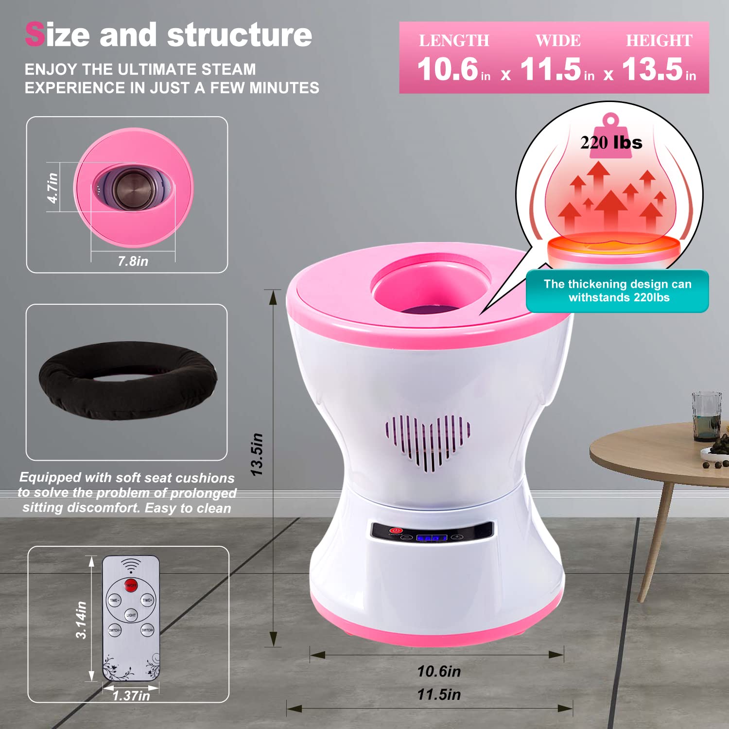TOKPELA Yoni Steam Seat with comfort doughnut cushion for longer sessions