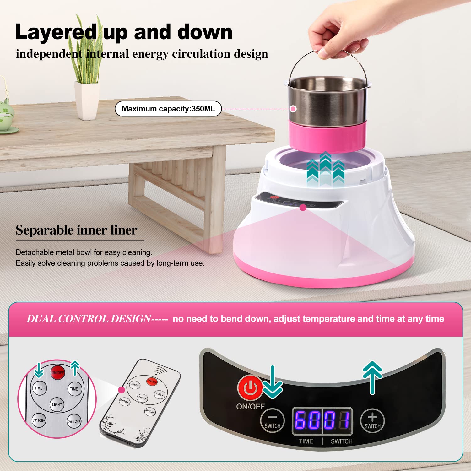 TOKPELA Yoni Steam Seat remote and touch screen for hands-free control