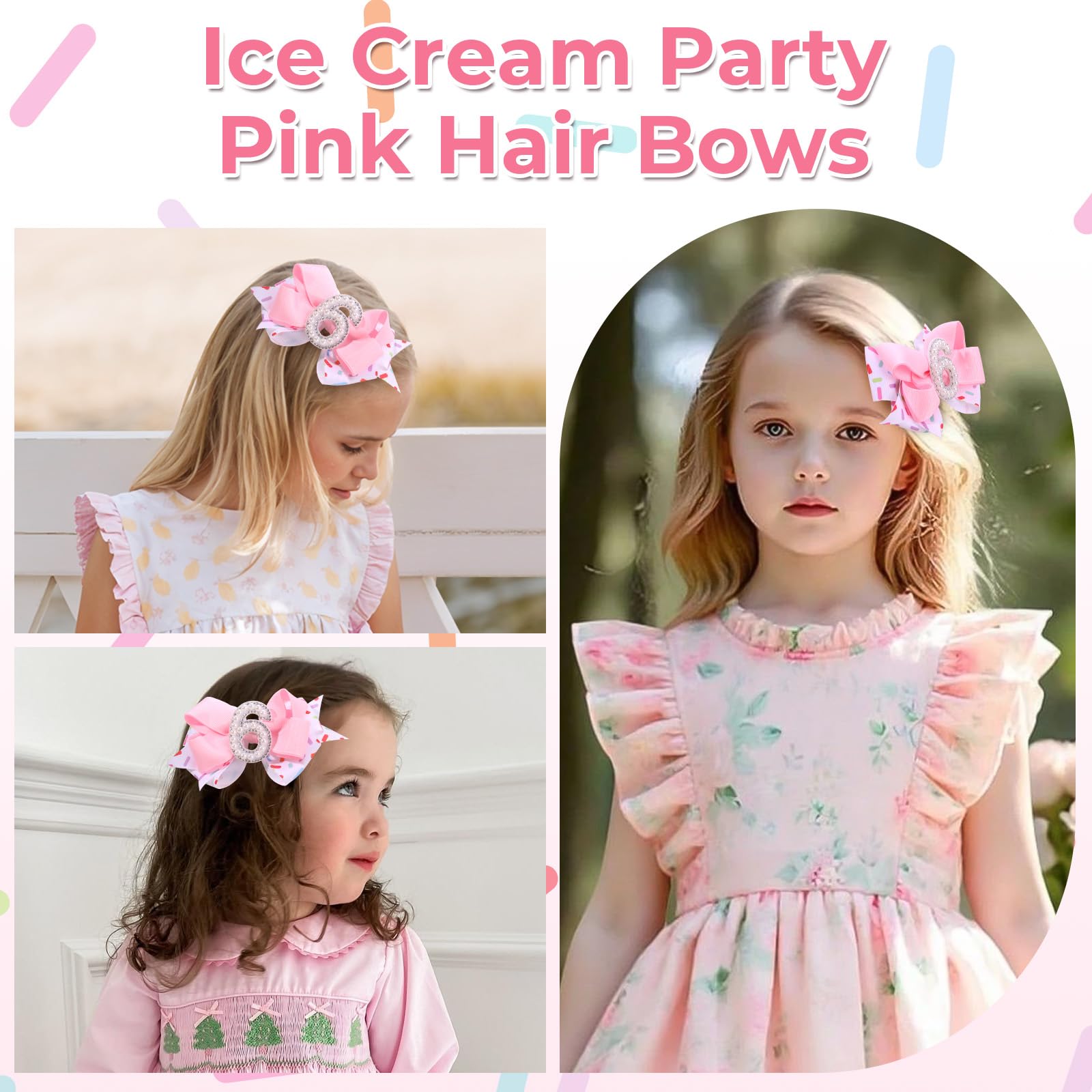 TOKUFAGU pastel bows set for baby outfits and birthday photos.