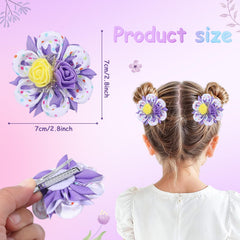 TOKUFAGU rainbow flower bow highlights rainbow colors for party-ready looks