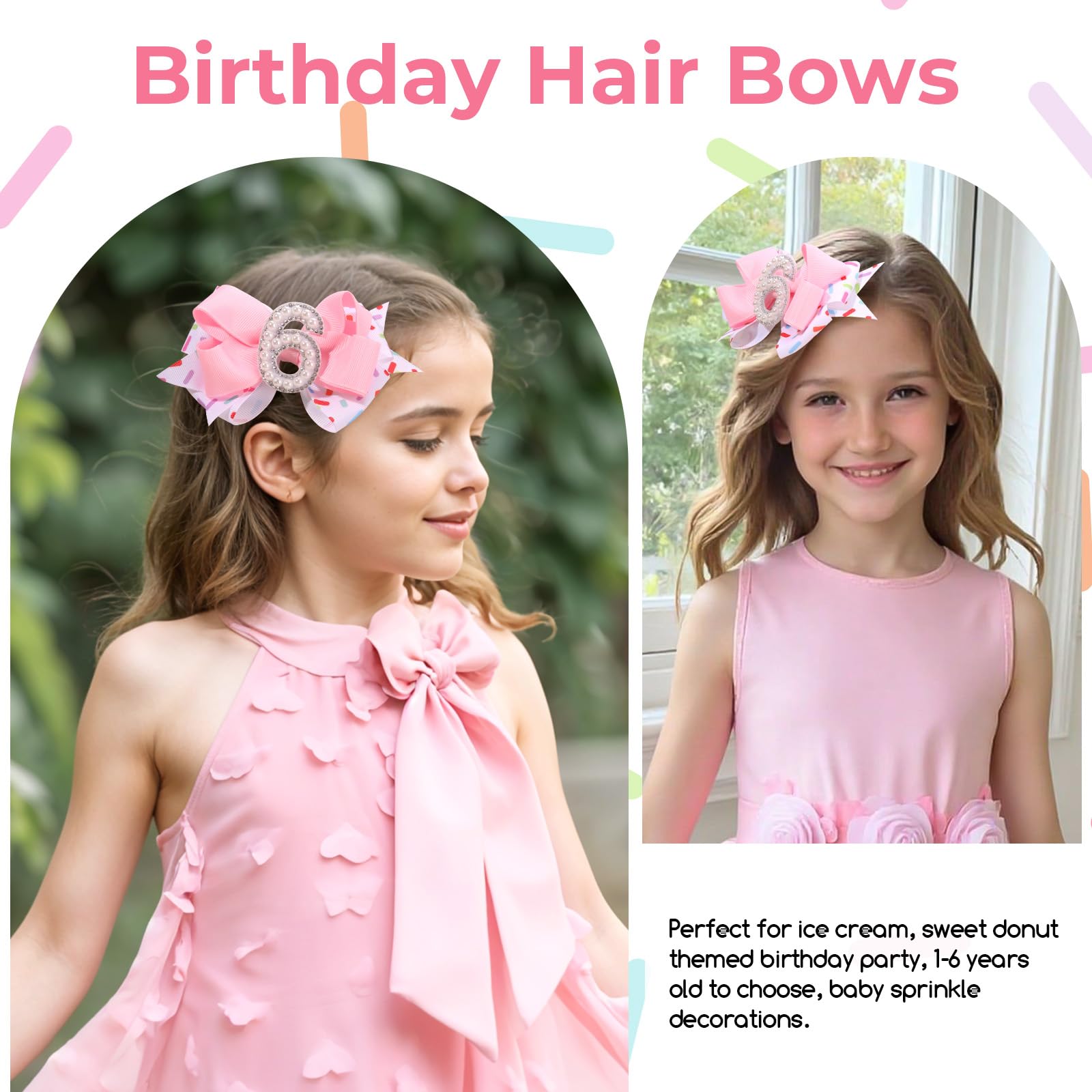 TOKUFAGU pastel toddler bows ideal for 1–6 year outfits and photos.