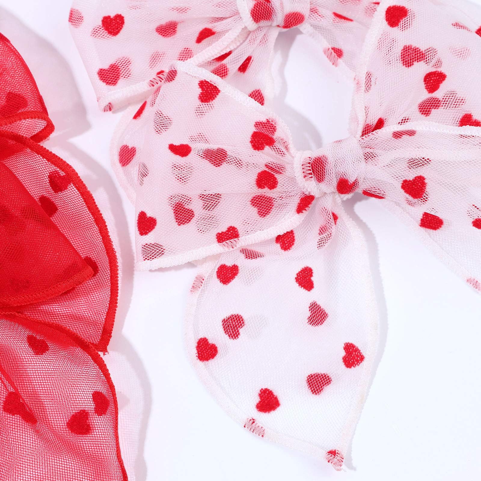 TOKUFAGU heart bow clip measures about five inches for versatile wear.