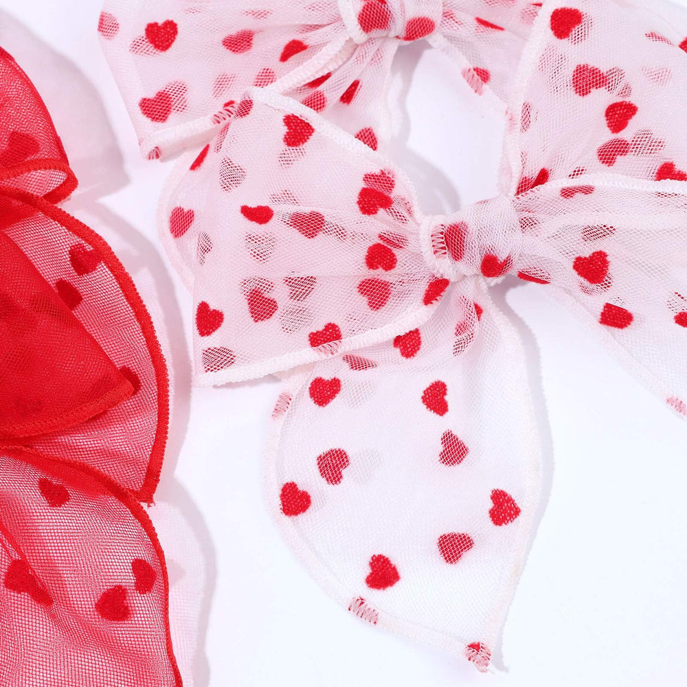TOKUFAGU heart bow clip measures about five inches for versatile wear.
