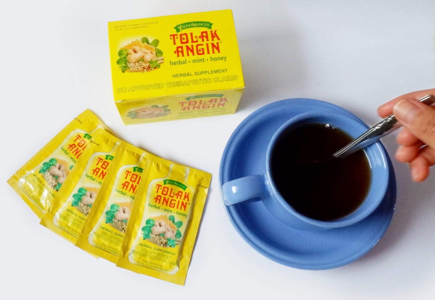 Tolakangin herbal syrup honey pour demonstrates convenient daily use