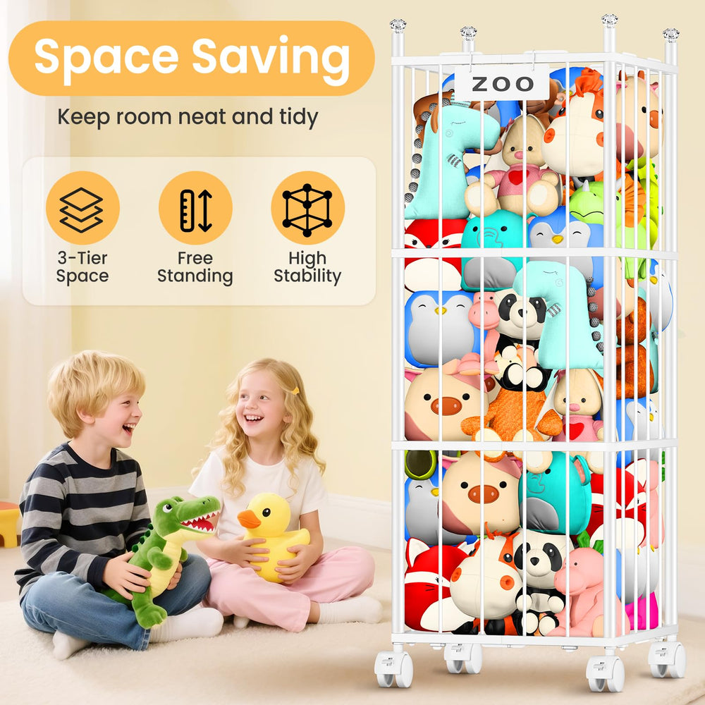 TomCare elevated design keeps plush toys clean and off floor
