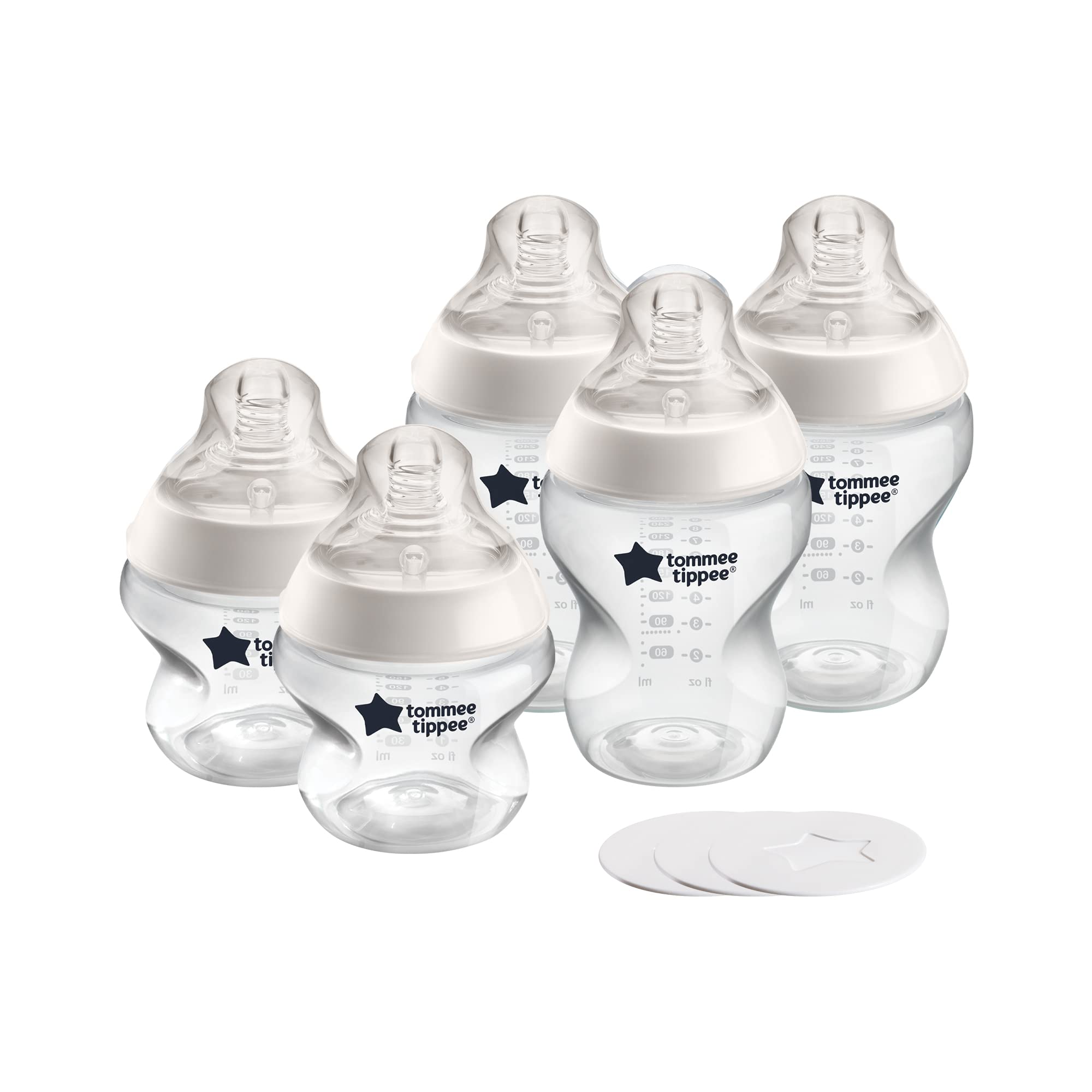 Tommee Tippee Closer to Nature 5oz bottle with extra slow flow nipple for gradual feeding.