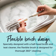 Tommee Tippee Closer to Nature flexible brush head cleans hard-to-reach areas