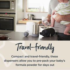 Tommee Tippee Closer To Nature dispenser pours powder into a bottle with precision.
