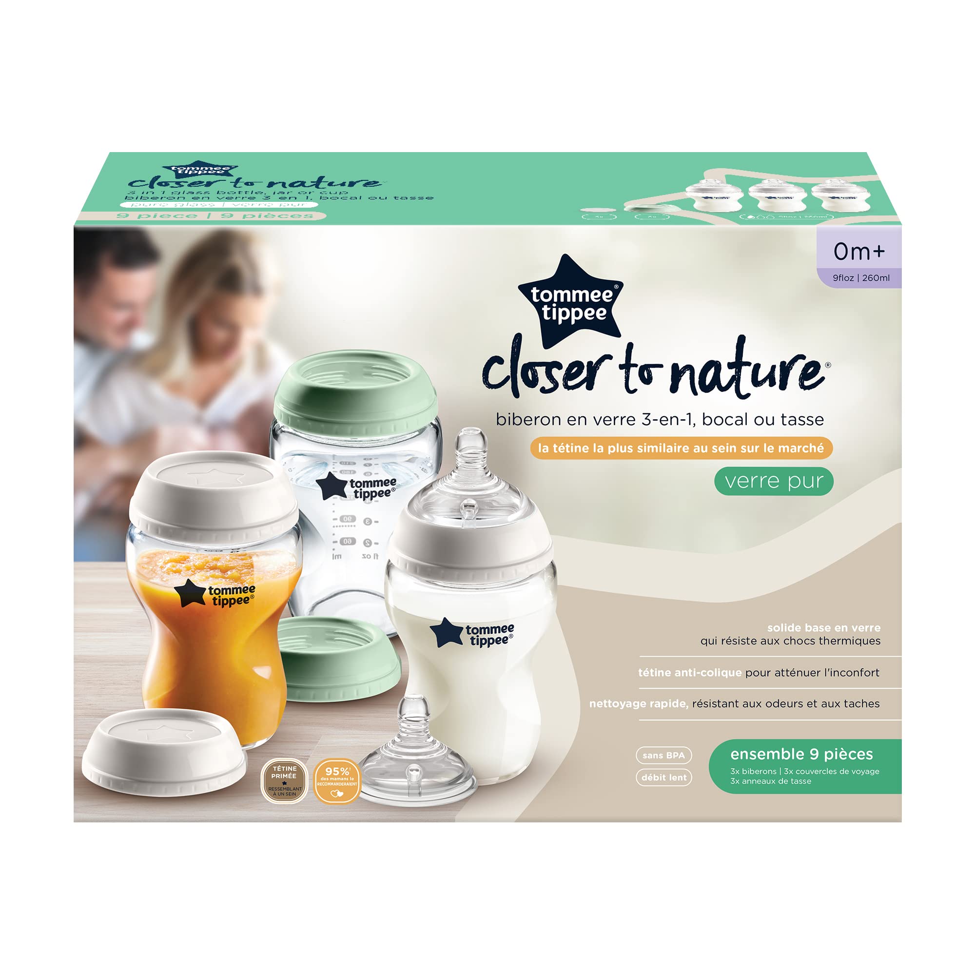 Tommee Tippee BPA-free medical-grade glass for baby feeding safety