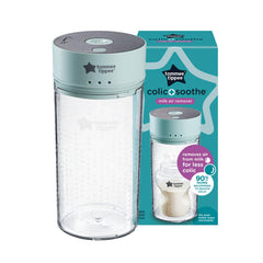 Tommee Tippee Colicsoothe attached to bottle for gas relief during feeds.
