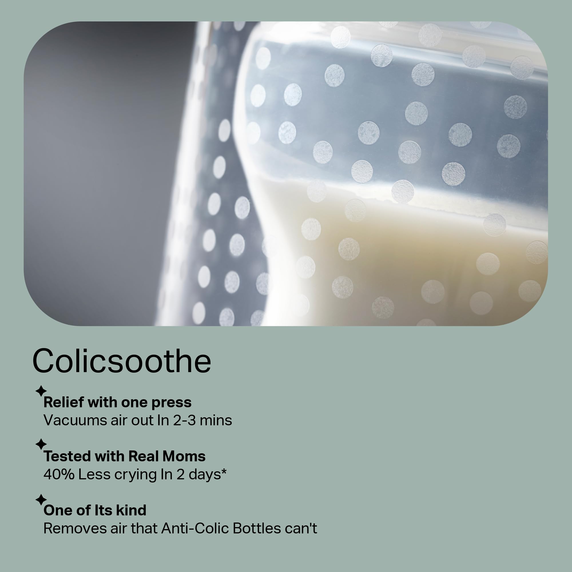 Tommee Tippee Colicsoothe fits most bottles, including 150ml/5oz.