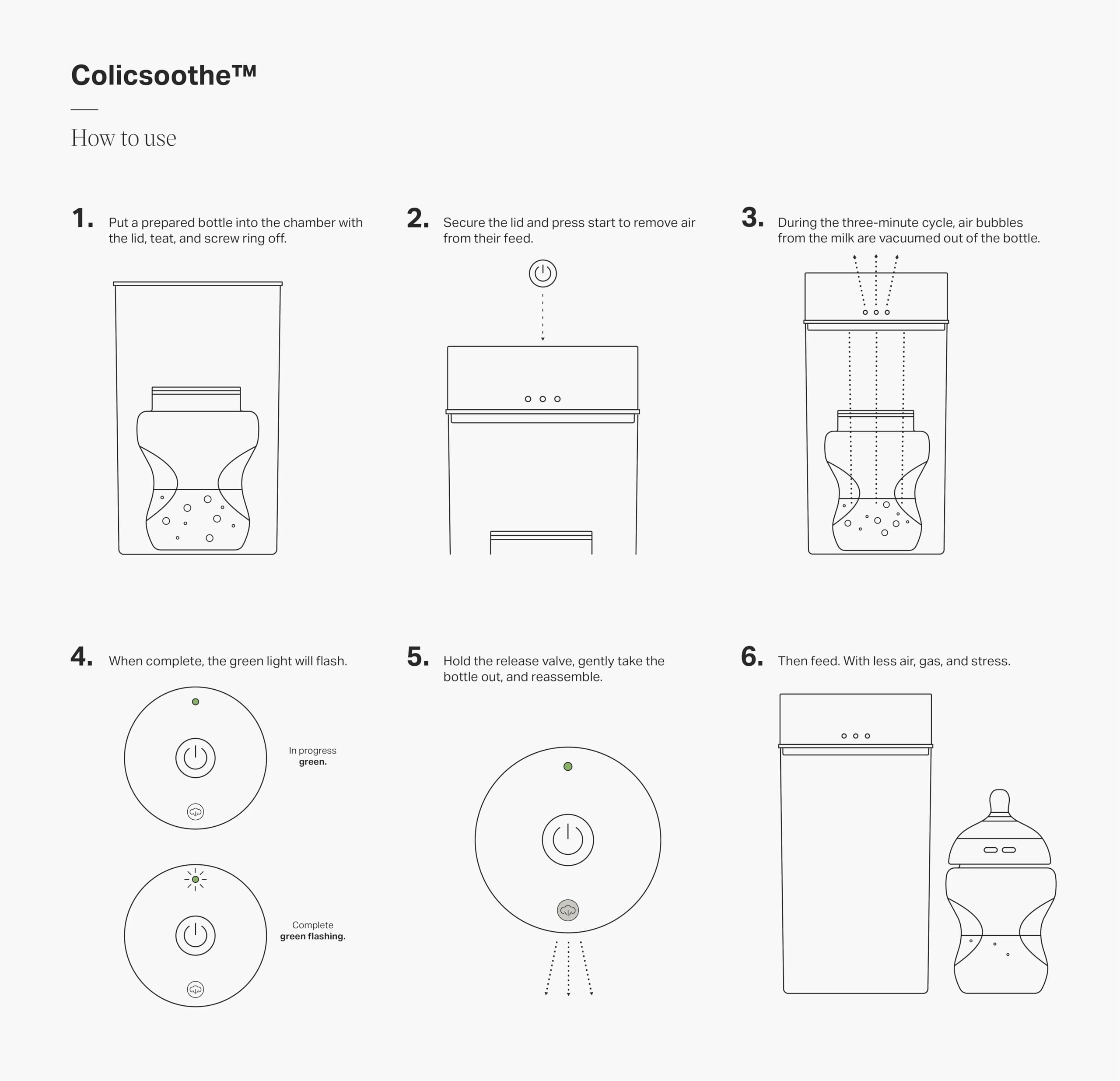 Tommee Tippee Colicsoothe compact design enables on-the-go feeding relief.