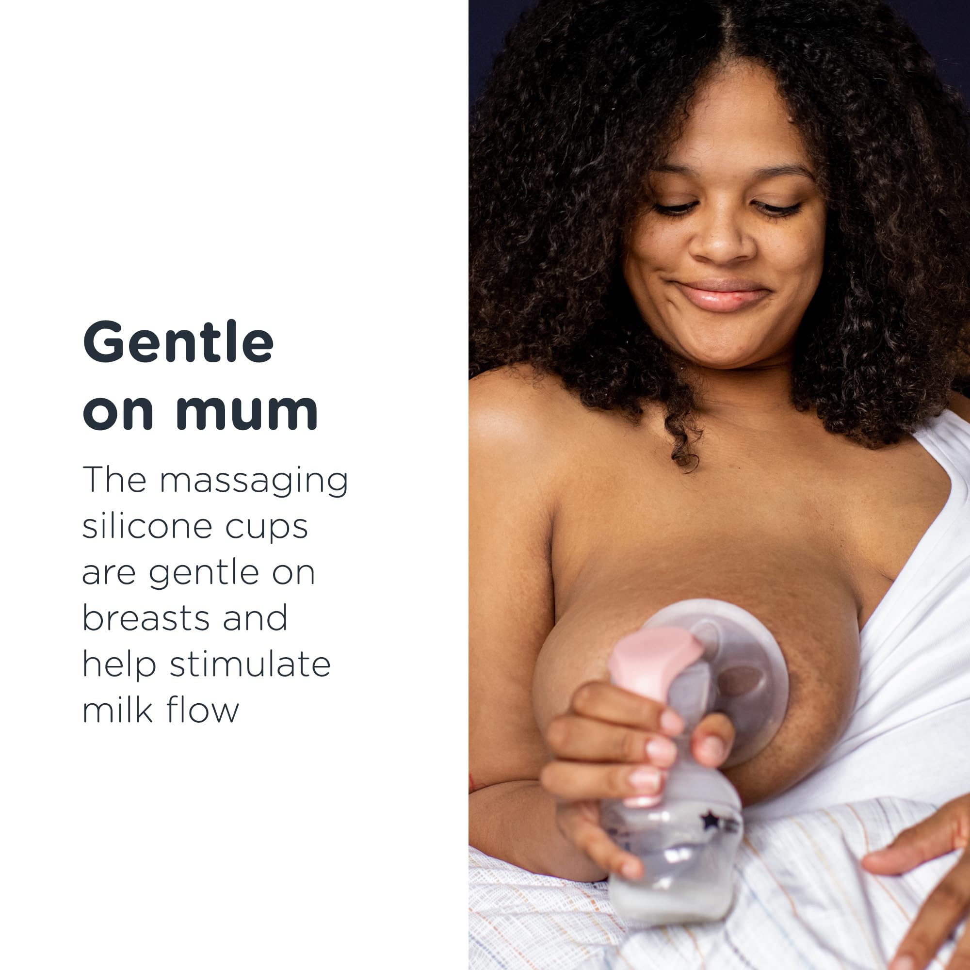 Tommee Tippee cord-free portable design for pumping anywhere quietly.