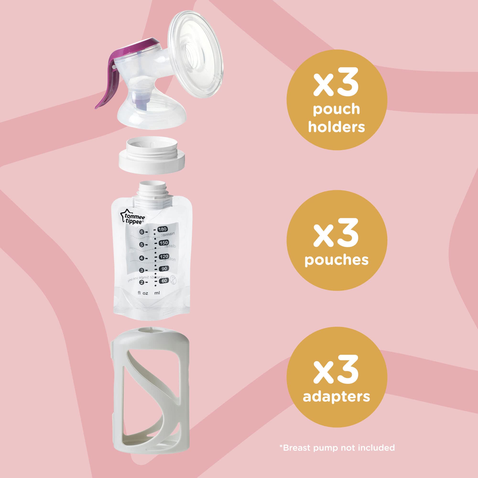 Tommee Tippee Express and Go closer-to-nature nipples provide a soft, breast-like feeding feel.