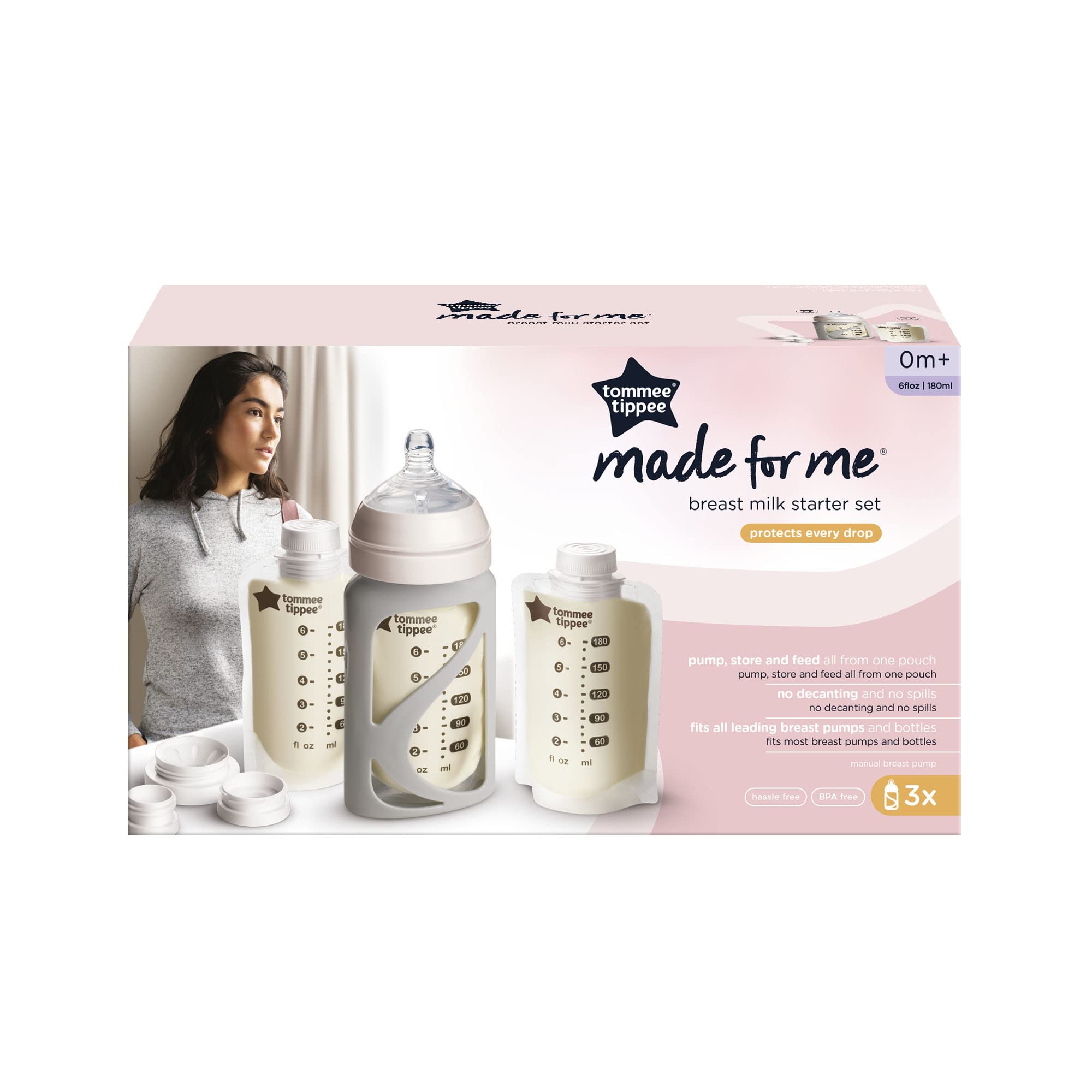 Tommee Tippee fridge and freezer safe storage pouches support organized milk handling.