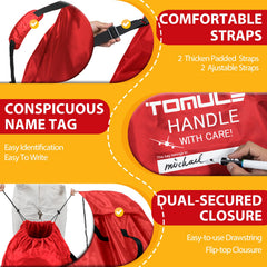 TOMULE car seat bag folded compactly into its carry pouch