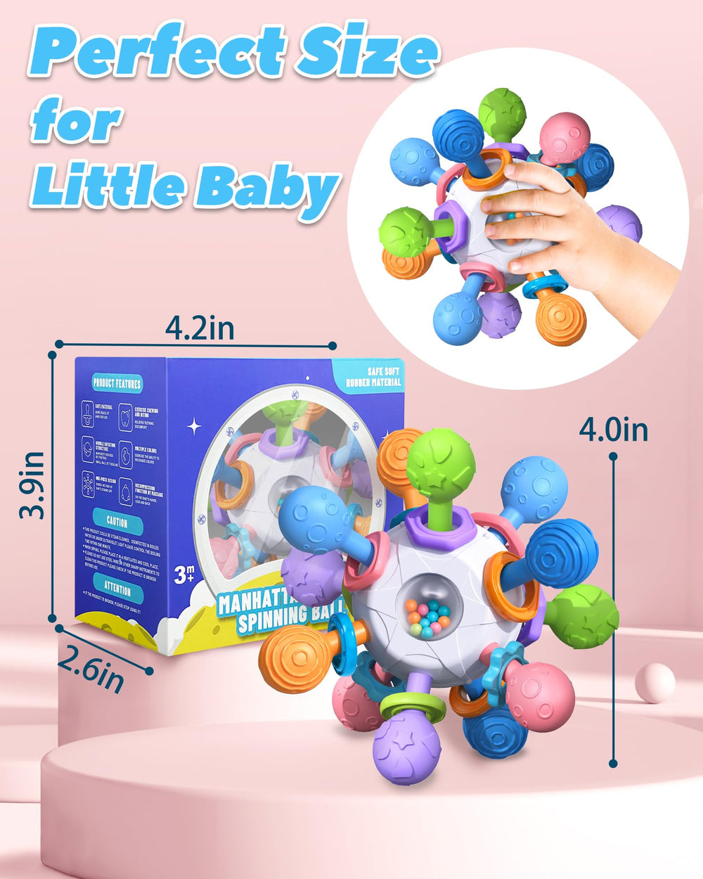 Tonberless newborn gift teether, perfect for ages 0–18 months.