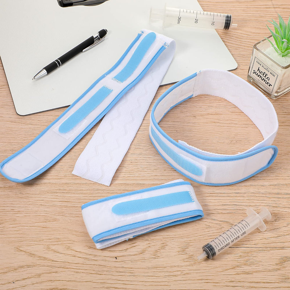 Washable and reusable blue Tondiamo catheter holder in use
