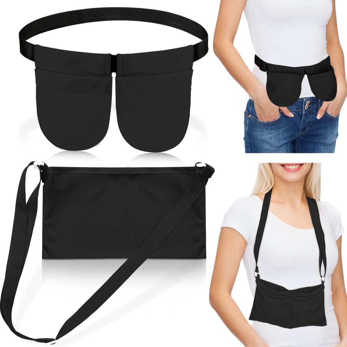 Tondiamo mastectomy drain holder with waist belt keeps drains secure during daily wear.