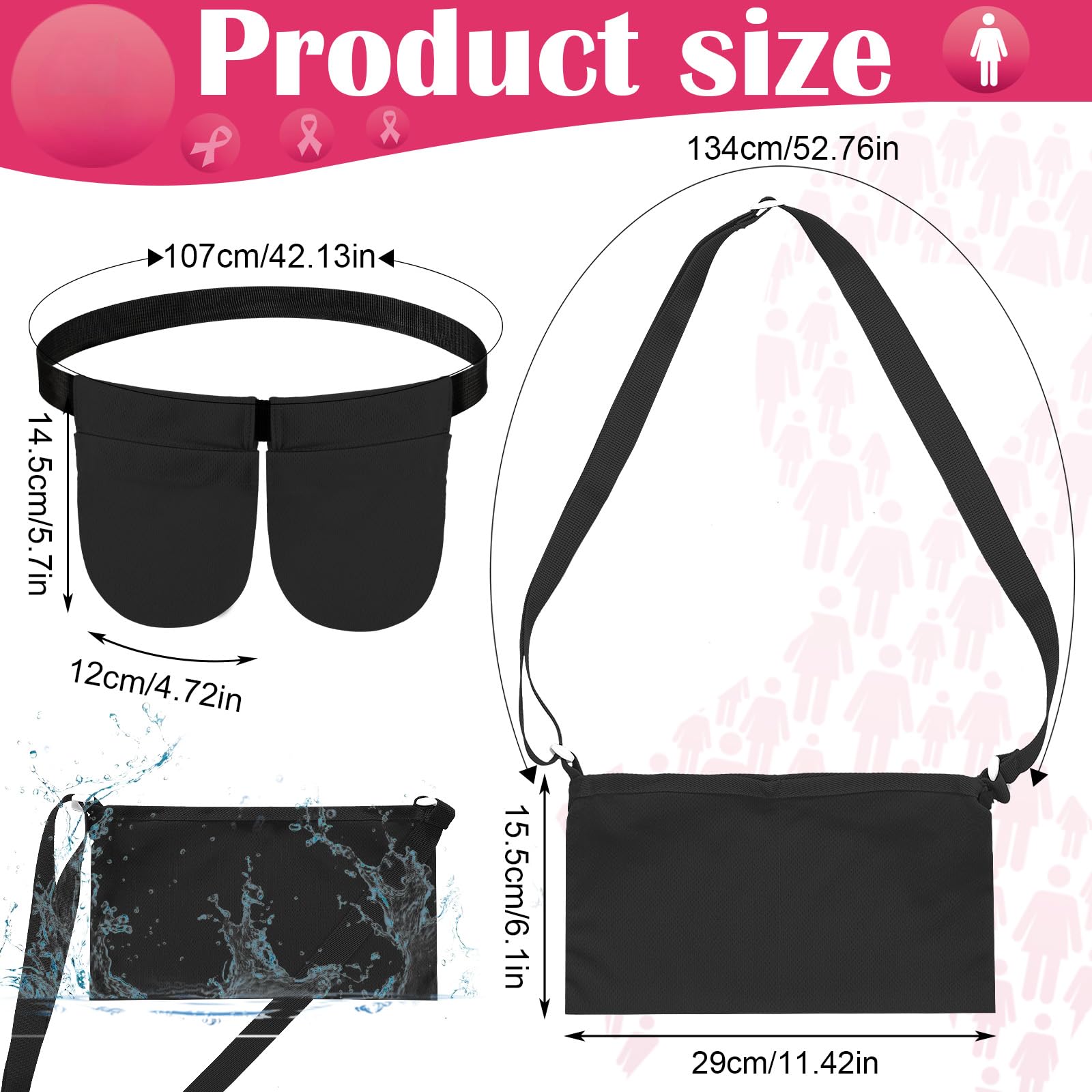 Tondiamo two shower bags designed for easy drainage and quick cleaning.