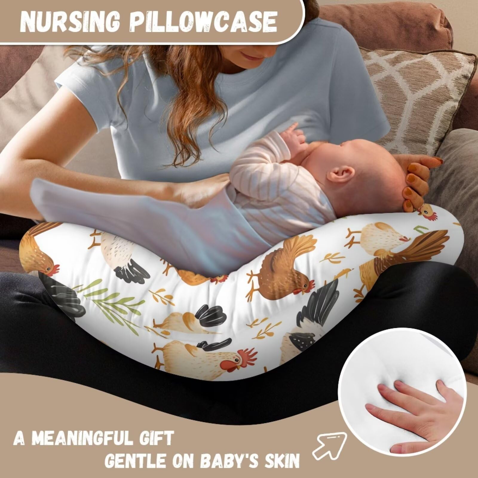 Tongluoye starry sky pattern nursing pillow cover for cozy feeds