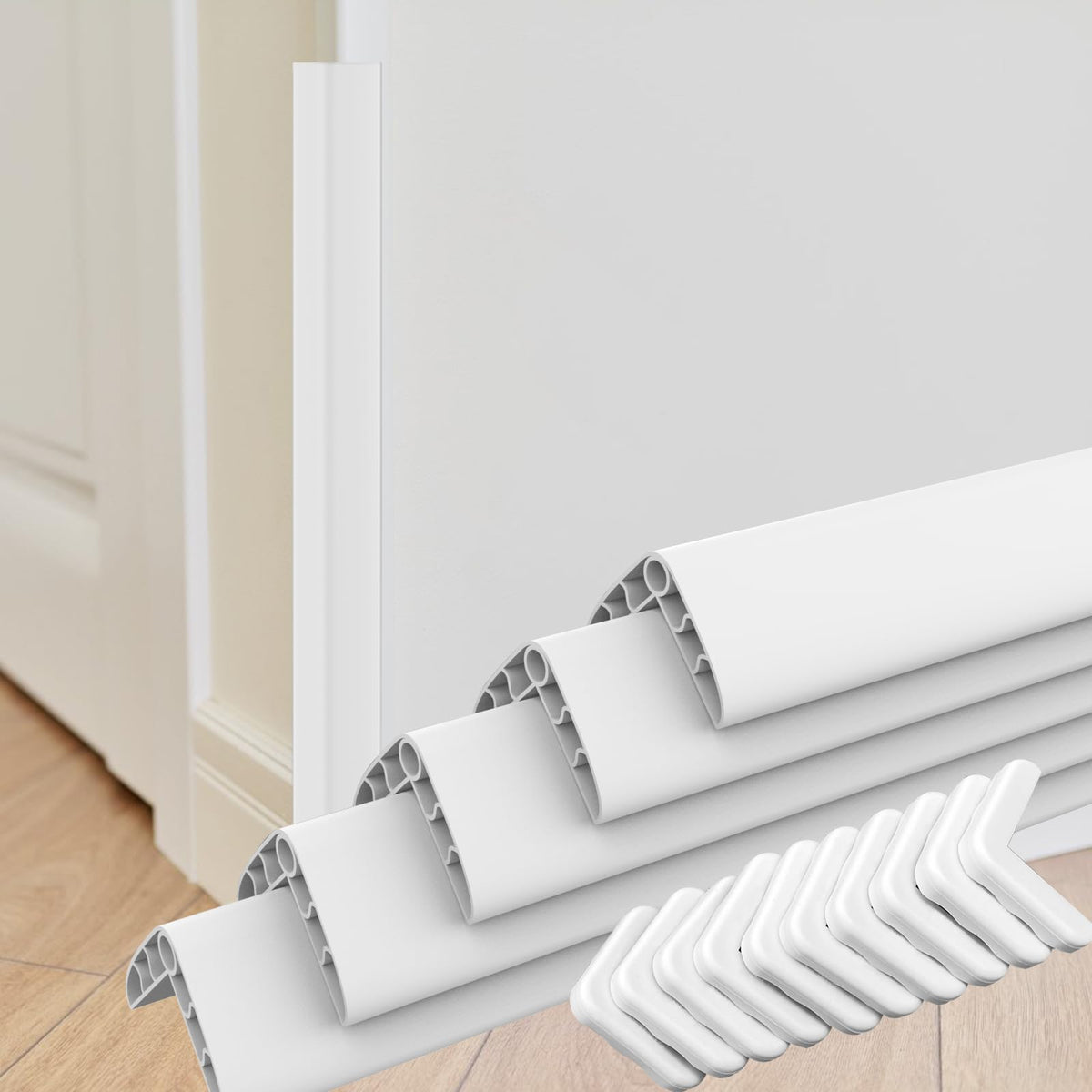 Tongmo white wall corner protector, five-pack, protects walls and child-safe corners.