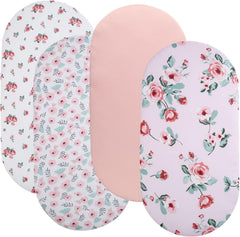 Tontukatu floral pink pattern bassinet sheets for gentle newborn sleep