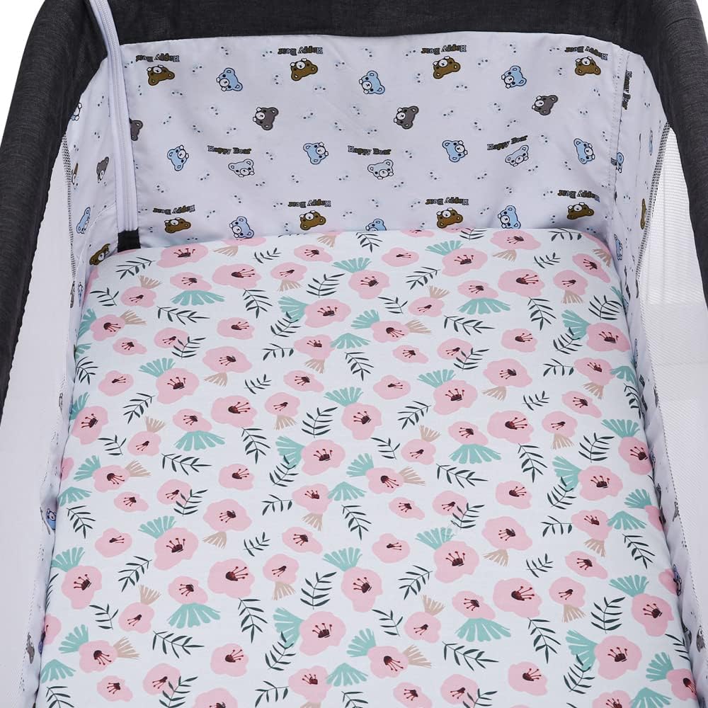 Ultra-soft jersey knit microfiber material for baby comfort.