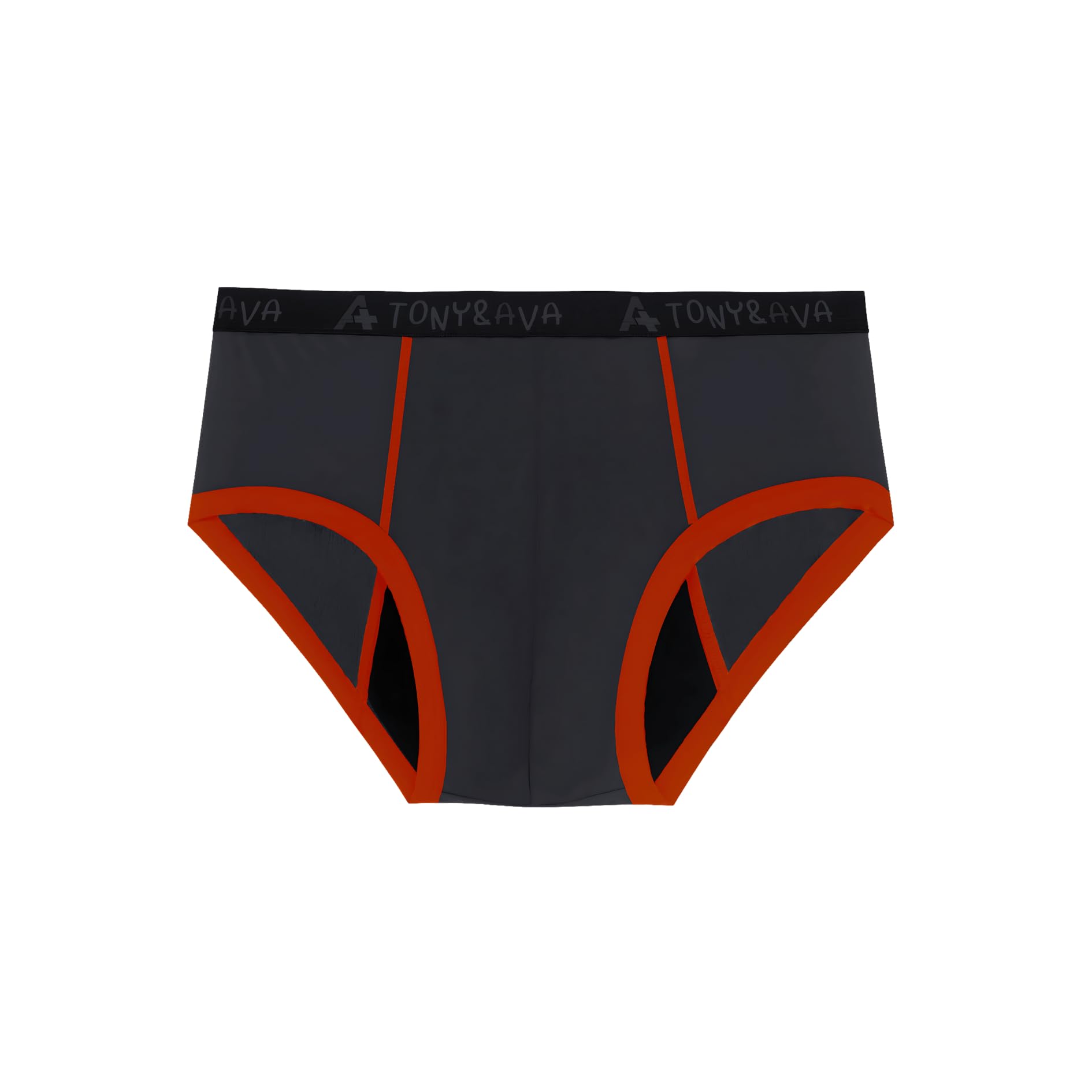 Tony and Ava boys underwear with red stripe, front view, discreet daytime protection.