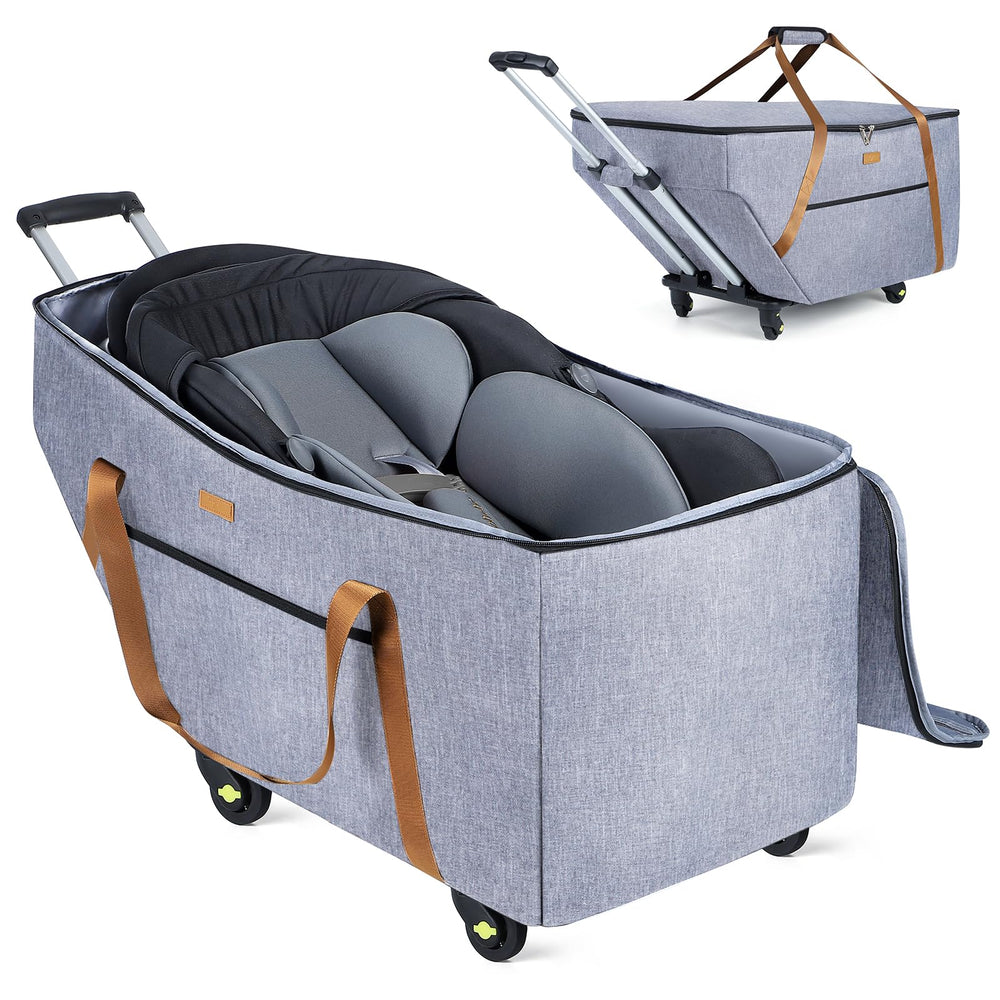 Tonyeee car seat travel bag with wheels for easy airport maneuverability